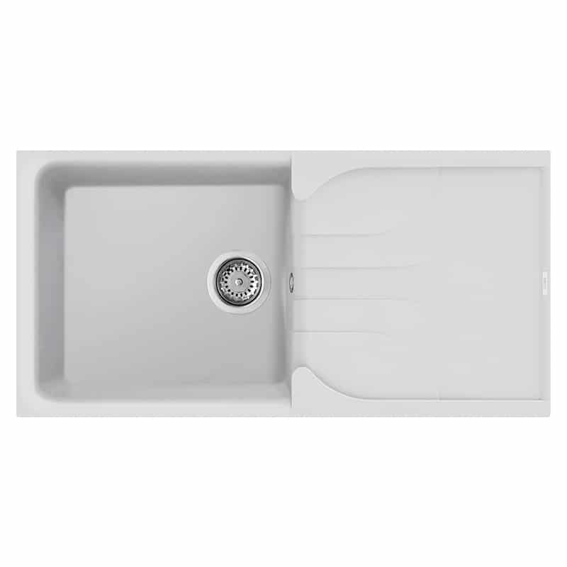 Lavello Elleci Incasso 1 vasca 100x50 Ego 480 Granitek Bianco LGE48068