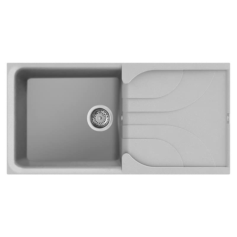 Lavello Elleci Incasso 1 vasca 100x50 Ego 480 Granitek Grigio Aluminium LME48079