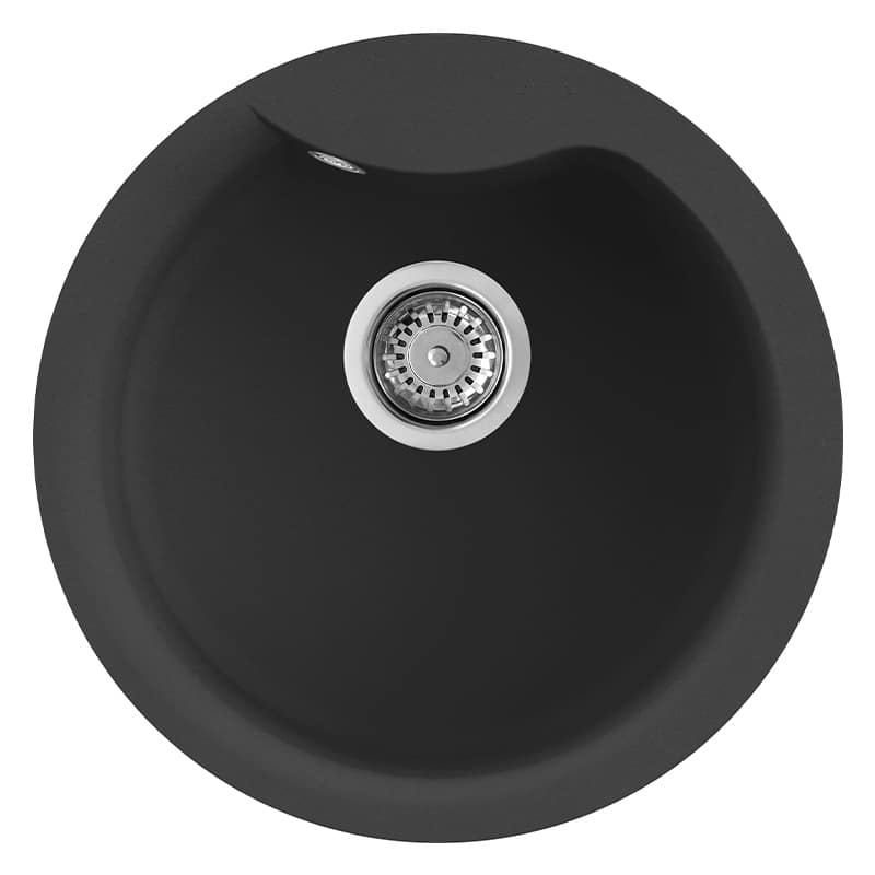 Lavello cucina Tondo nero in granitek | Elleci Ego ROUND LGEROU40