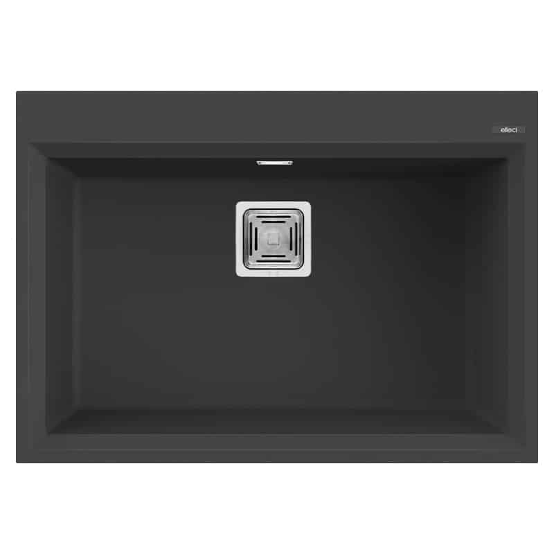 Lavello Elleci Incasso 1 vasca 70x50 Karisma 120 Granitek Nero LGK12040