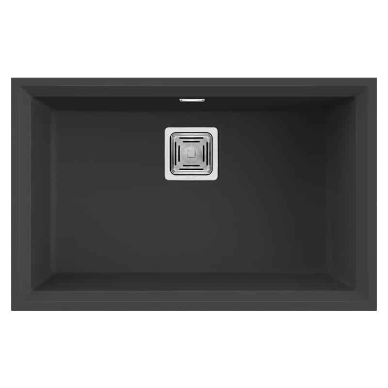Lavello Elleci Incasso 1 vasca 69x43,8 Karisma 120 Sottotop Granitek Nero LGK12040BSO