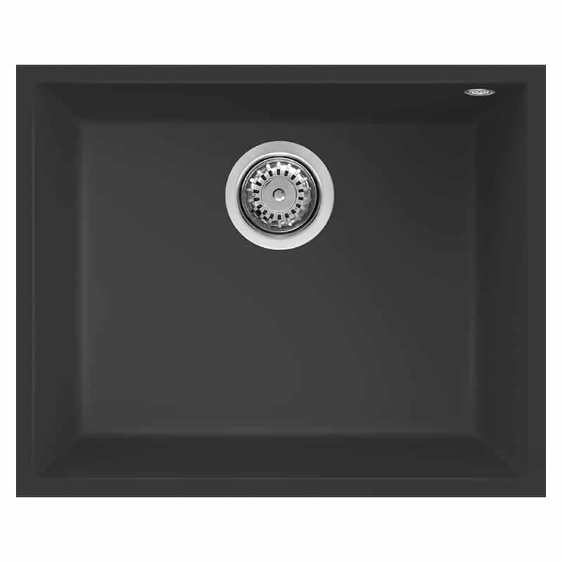 Lavello Elleci Incasso 1 vasca 54x44 Quadra 105 Nero