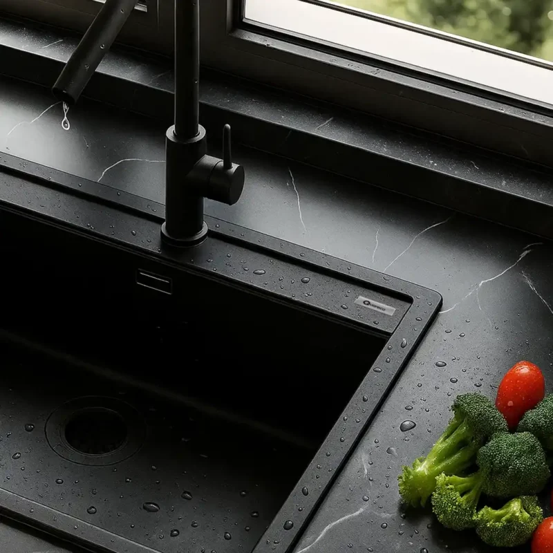 Lavello per cucina nero Quareco Prime