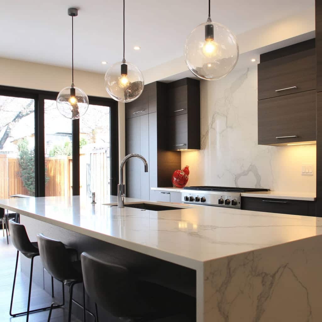 Cucina moderna con materiali naturali