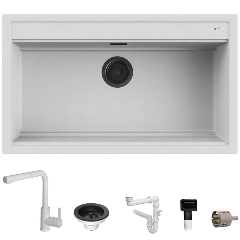 Set Lavello 86×51 Granito Bianco Prime 90