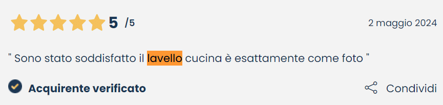 Opinione su un lavello sottotop