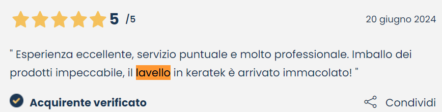 Opinioni dei clienti sui Lavelli sottotop