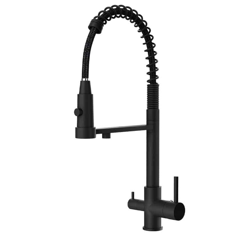 Rubinetto Miscelatore Cucina Quareco monocomando filtrante 3 vie multigetto doccetta flessibile Nero - QMSF01N